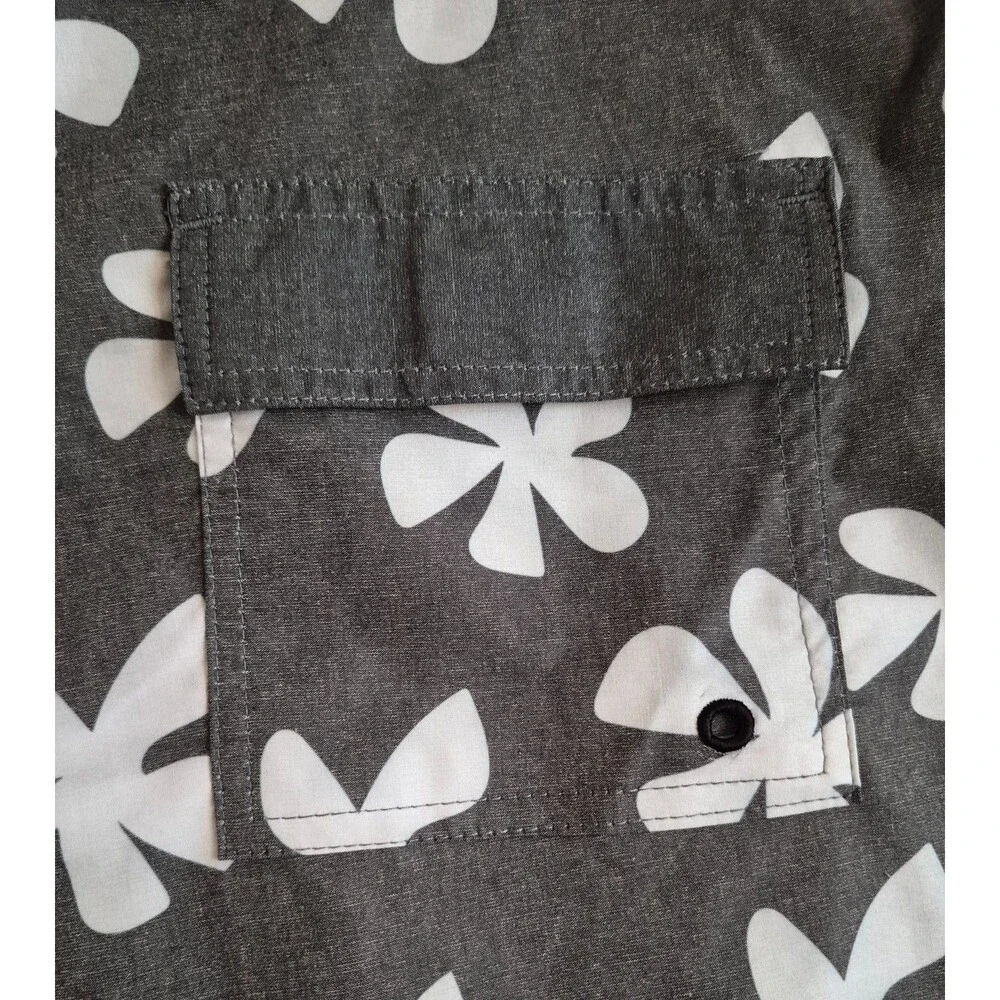 Of One Sea Men's Shorts Size 36 Gray Floral Stretch Comfort Swim Tropical Beach